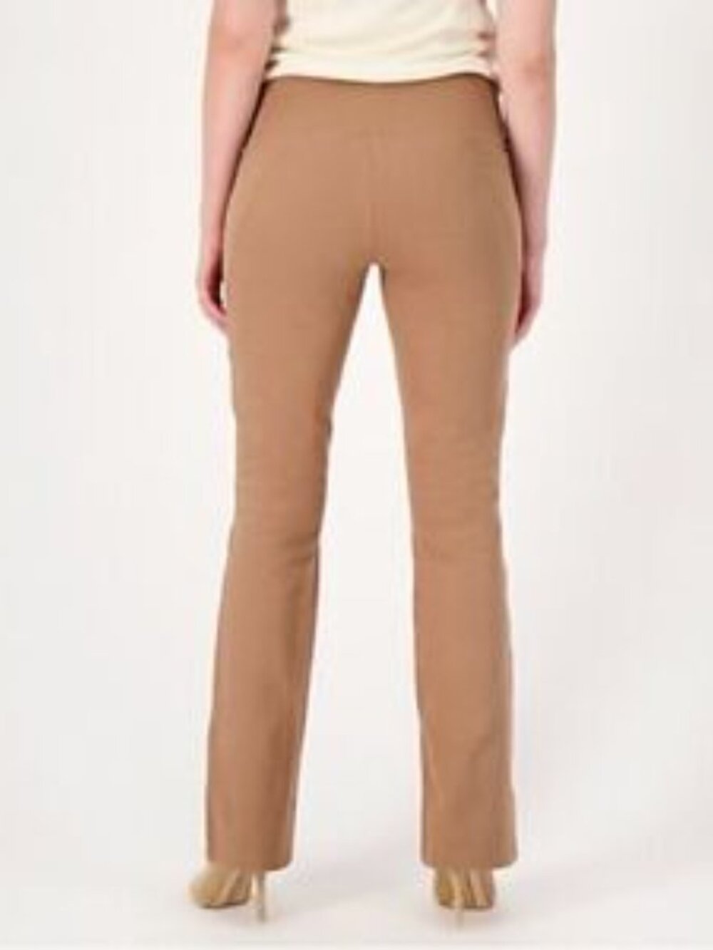 Women with Control Petite Prime Stretch Demin Petite Flair Pants - Picture 4 of 8